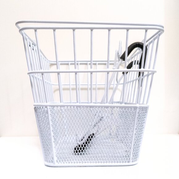 Retrospec Steel Mesh Apollo Bike Basket Glossy White Handlebar Mount Cycling - Picture 3 of 9